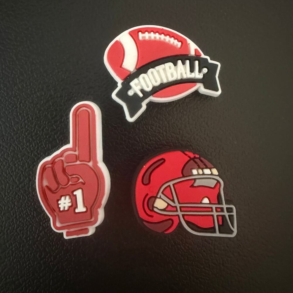 Bogg Bag Bits, Charms, Accessories Set of 3 Football, New No Tags